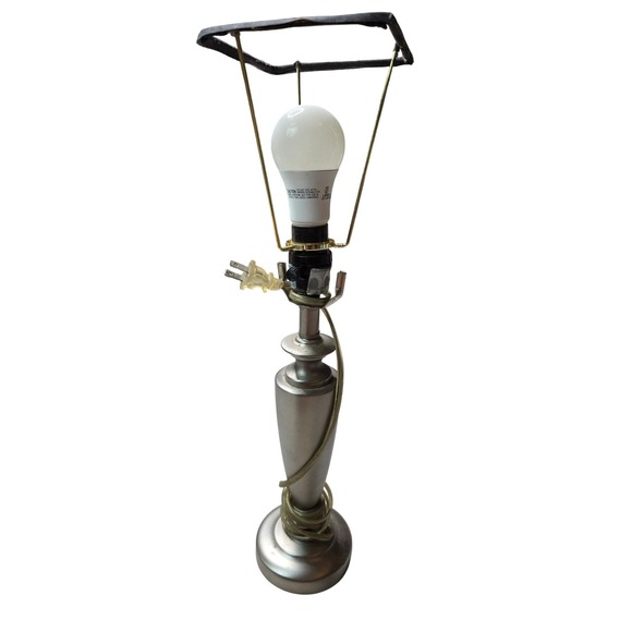 Other - Modern Brushed Nickel Table Lamp Urn Style Silver Metallic 21 Inch 19-7051 Z4
